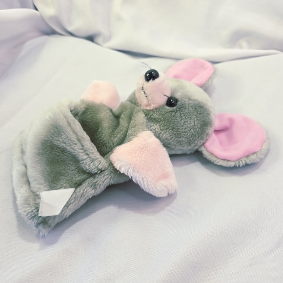 Vintage Mouse Plush Hand Puppet Gray Pink LTD Commodities Korea 10 Inch 1985 - Picture 3 of 9